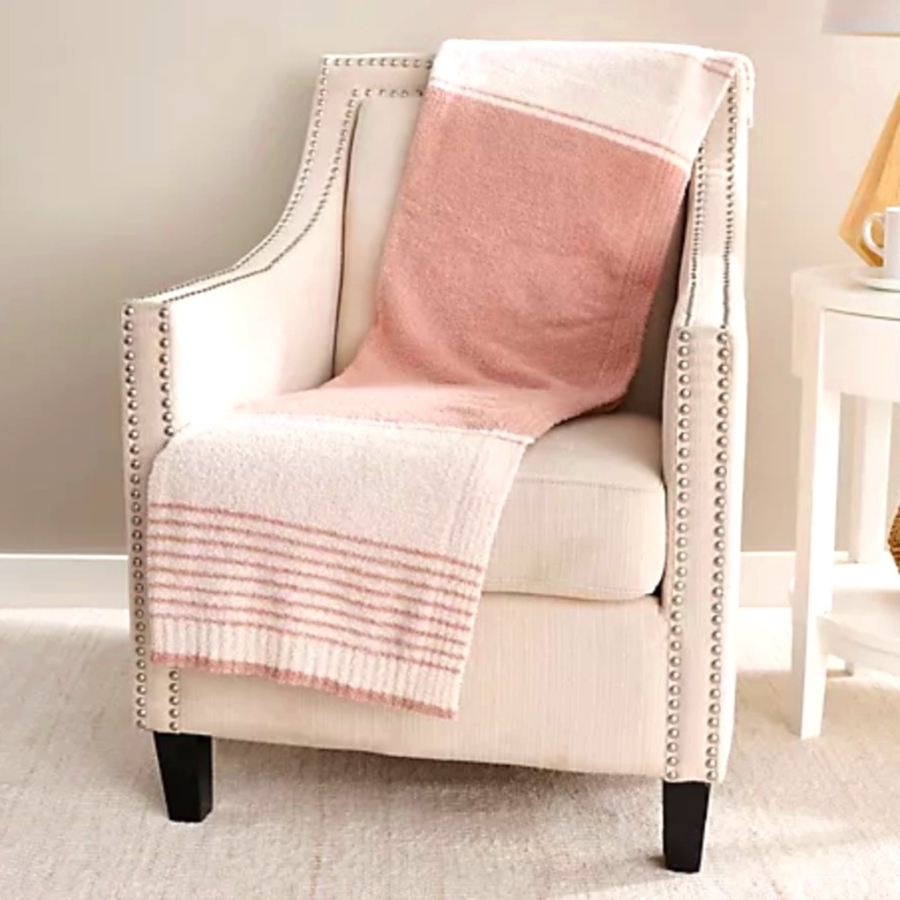 Barefoot Dreams 45"x60" CozyChic Variegated Stripe Blanket Adobe/Bisque